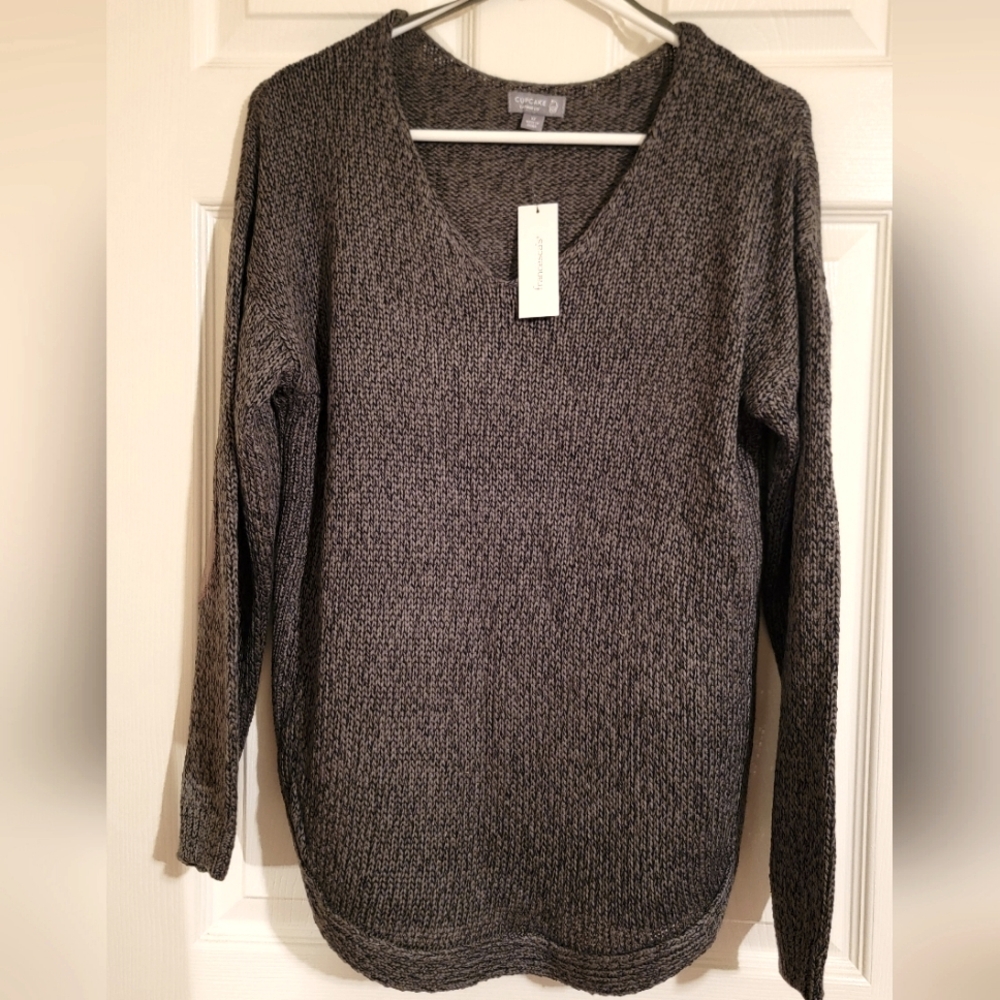 Army Green Sweater with Elbow Patch (M)